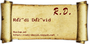 Rádi Dávid névjegykártya