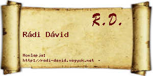 Rádi Dávid névjegykártya